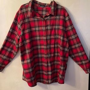 Long Sleeve Oversized Plaid Shirt